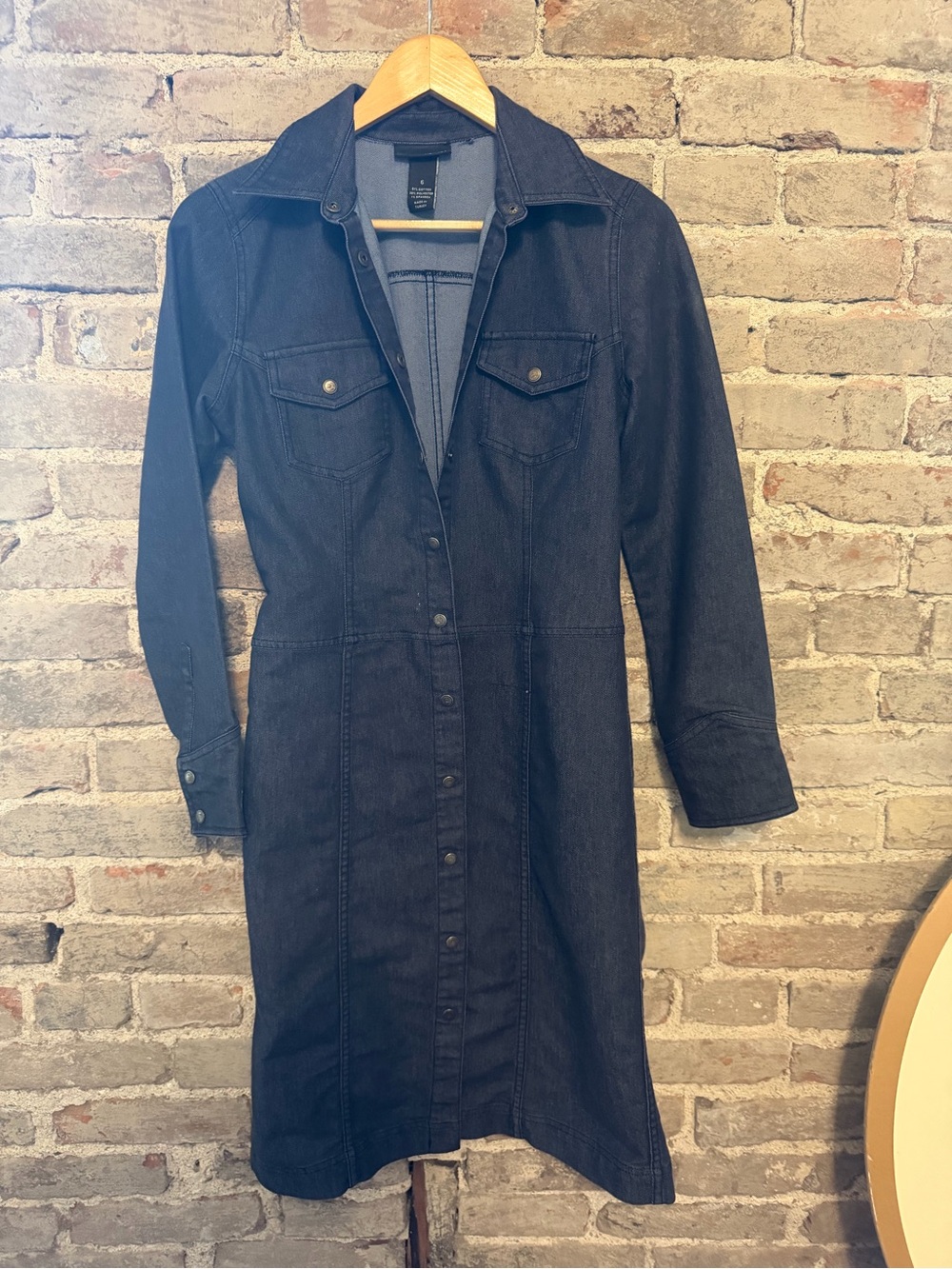 Black Denim Shirt Dress - Women